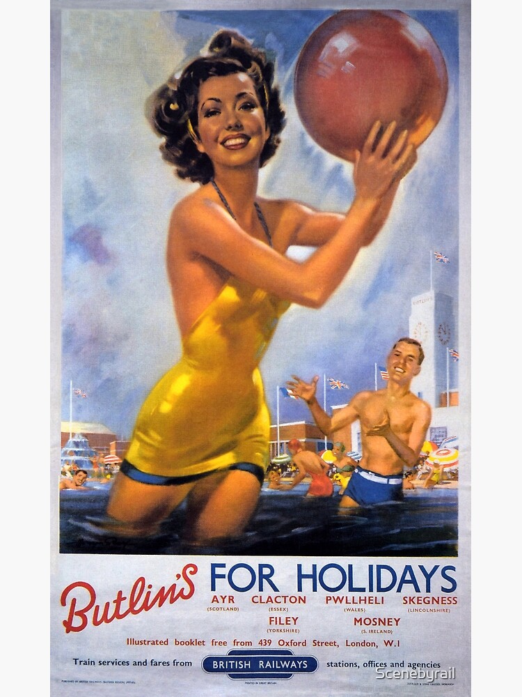 Butlin's For Holidays — vintage British Railways poster